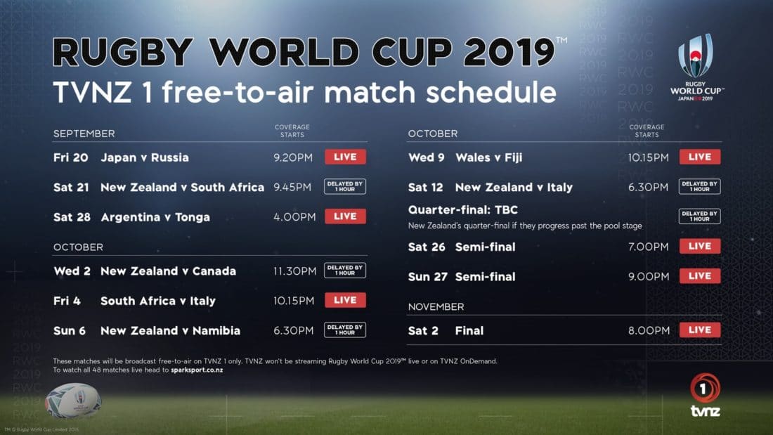 Can I watch the Rugby World Cup on TVNZ in New Zealand? Can I watch it