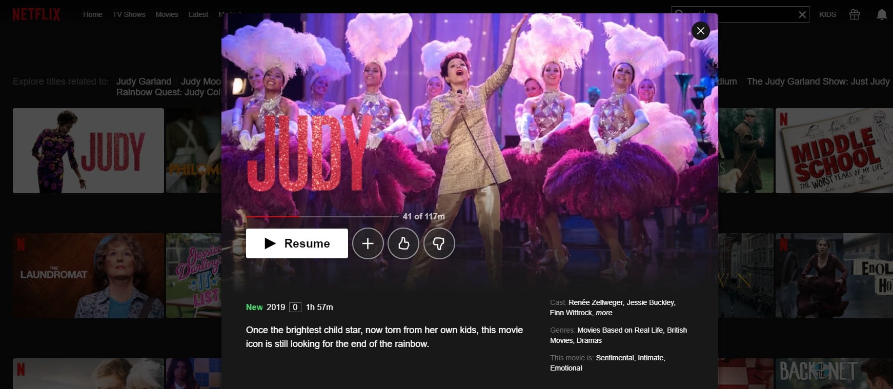 How and where can I watch Judy on Netflix?